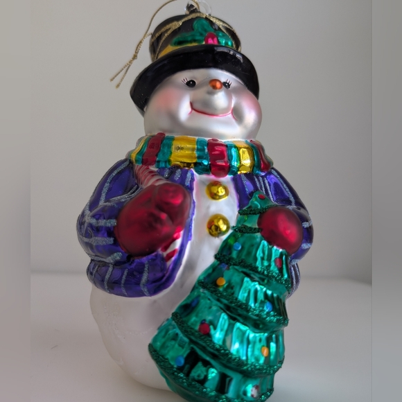 Vintage Extra Large 9" Glass Snowman Ornament European Christmas XL - Picture 13 of 16
